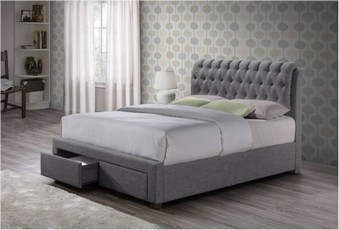 Valentino Fabric Bed - Grey